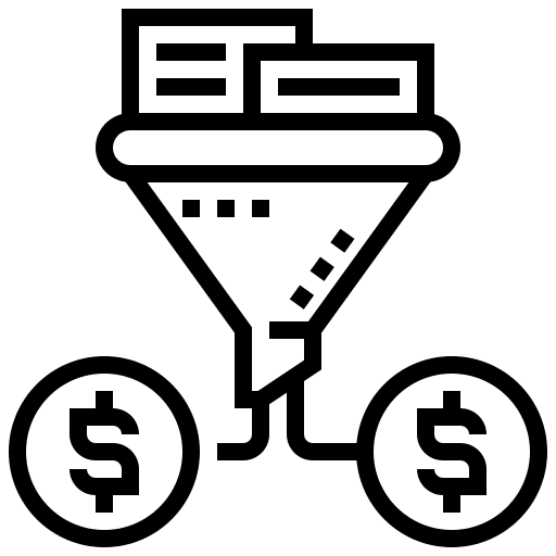 Screening funnel analysis shipping and delivery icon