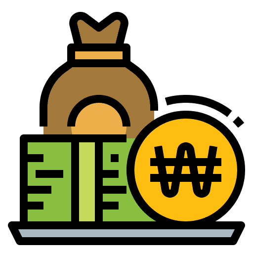 Won business and finance won coin icon
