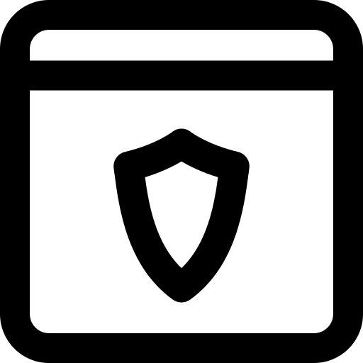 Browser safe web page shield icon