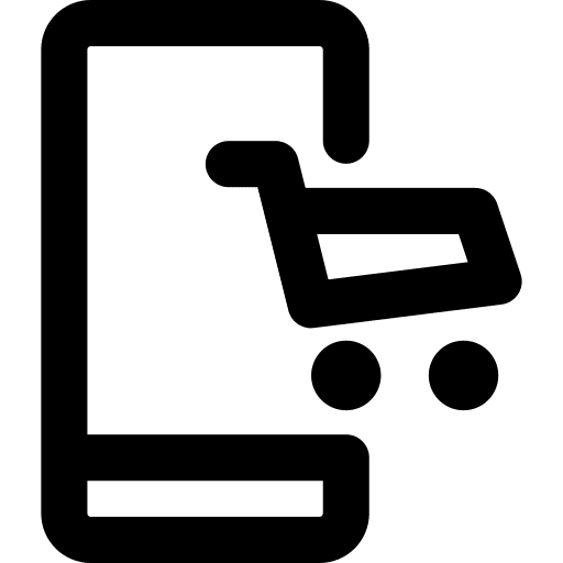 Online shop commerce and shopping cellphone mobile phone icon