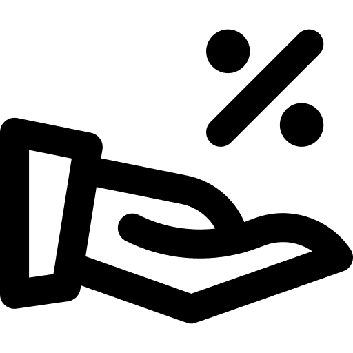 Sales commission discount percentage icon