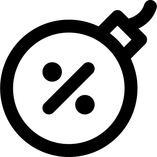 Sale commerce and shopping bomb discount icon