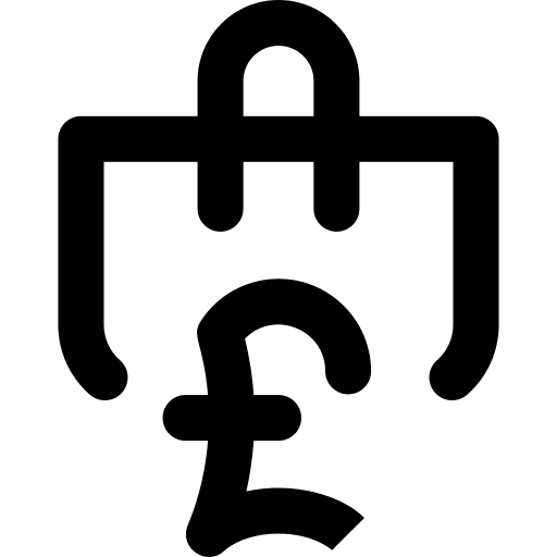 Shopping bag shop pound sterling commerce icon