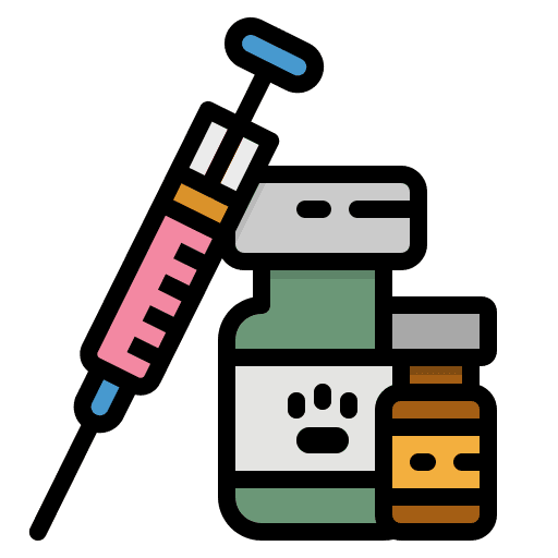 Vaccine paw syringe pet icon