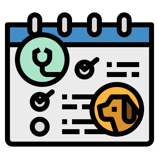 Calendar animal schedule time and date icon