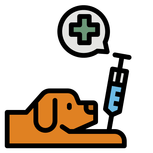 Dog healthcare dog syringe icon