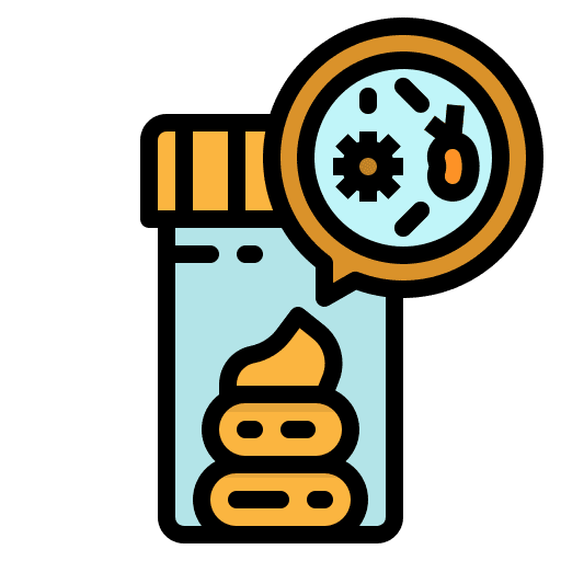 Feces tube healthcare and medical test icon