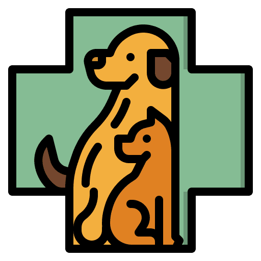Veterinary assistance attention dog icon