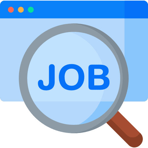 Job search professions and jobs archive loupe icon