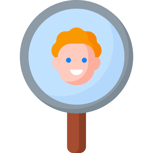 Hr magnifying glass loupe professions and jobs icon