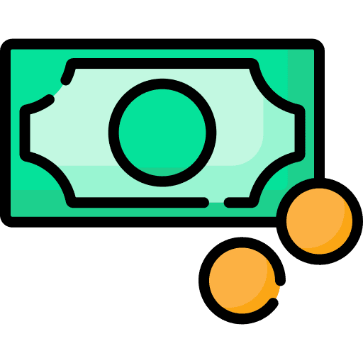 Salary money bag statistics increase icon