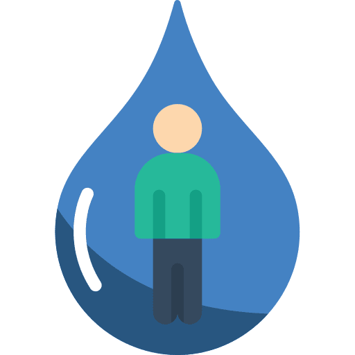 Water drop human hydratation icon