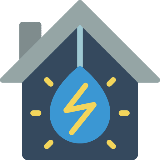 Hydro power industry home house icon