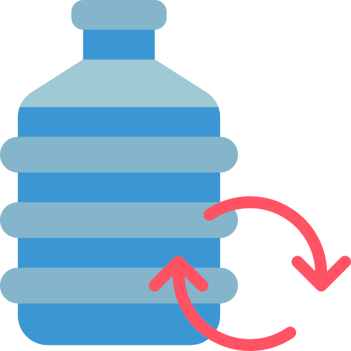 Bottle hydratation h2o recycled icon