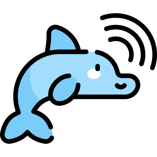 Dolphin animals healthcare and medical wellness icon