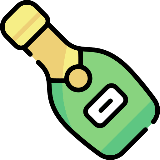 Champagne alcoholic drinks food and restaurant party icon