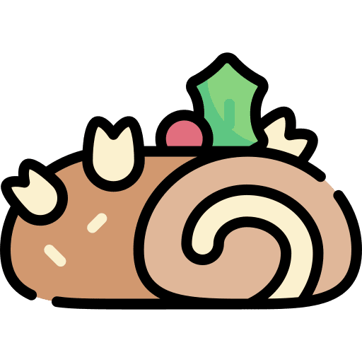 Christmas log slice dessert sweet icon