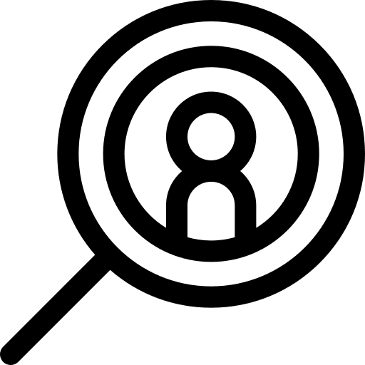 Candidate kyc prospect magnifying glass icon