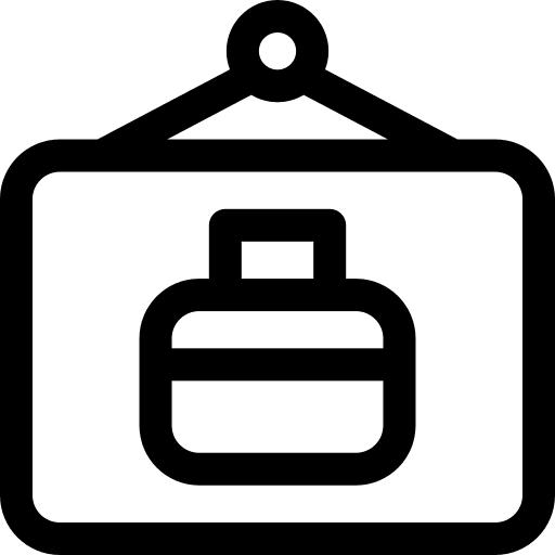 Hiring business and finance resources suitcase icon