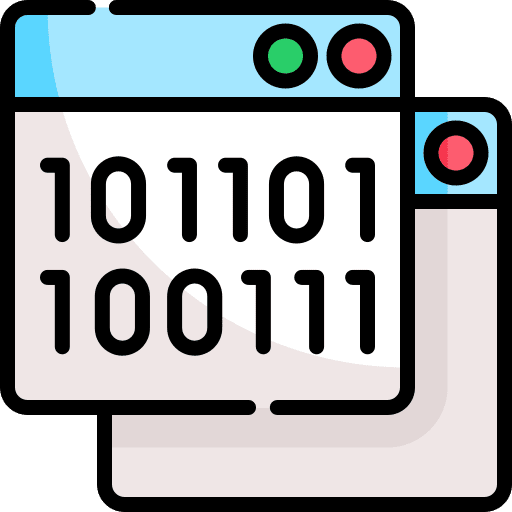 Binary code ui data management icon