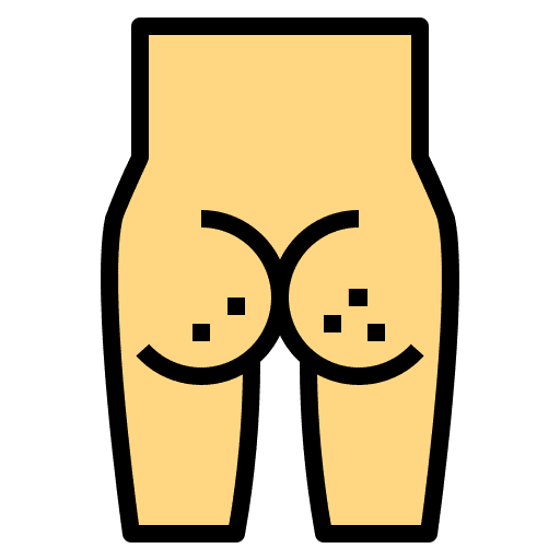 Buttocks healthcare and medical anus buttocks icon