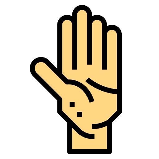 Palm hand palm fingers icon