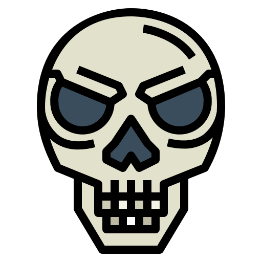 Skull bone skull healthcare and medical icon