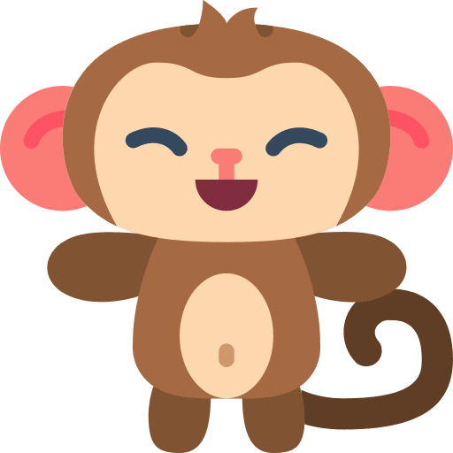 Monkey ape animal kingdom wild life icon