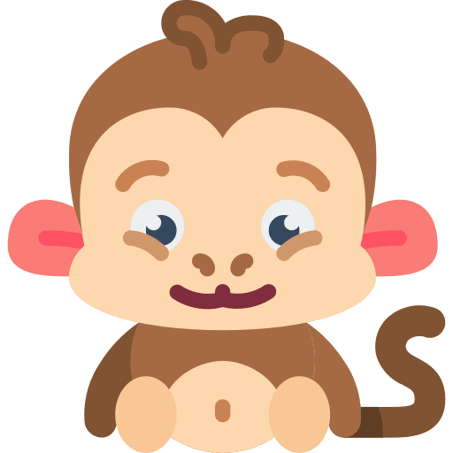 Monkey primate wildlife animal icon