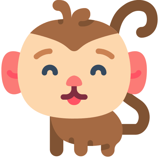 Monkey wildlife animal zoo icon