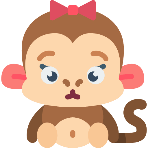 Monkey primate mammal wildlife icon
