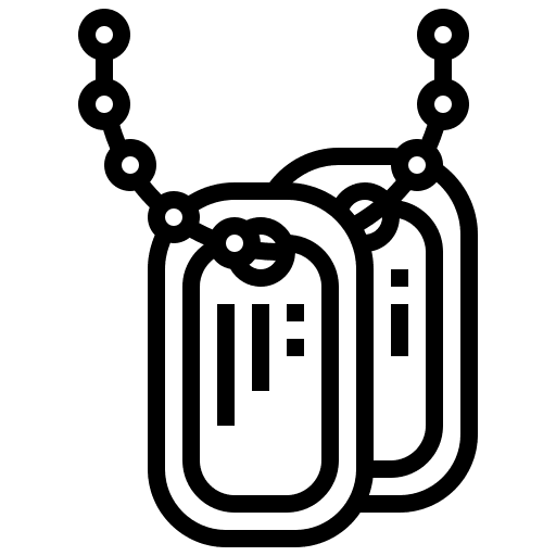 Dog tag name security chain icon