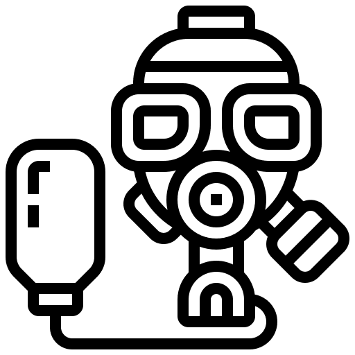 Gas mask fire protection safety icon