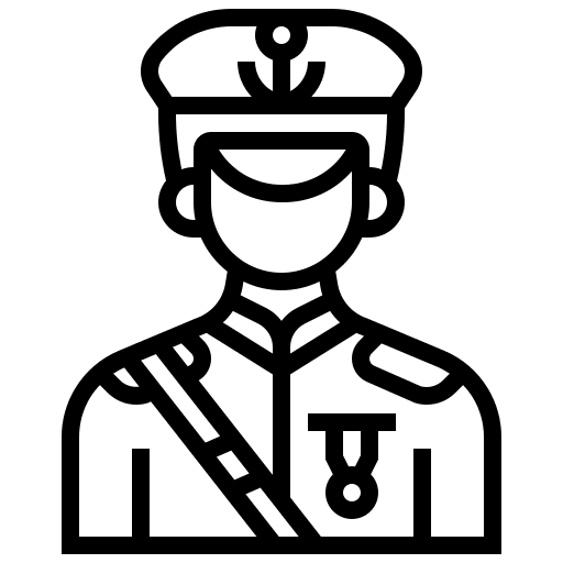 Marine sailor professions and jobs captain icon