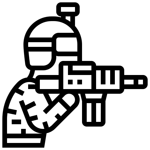 Soldier army professions and jobs gun icon