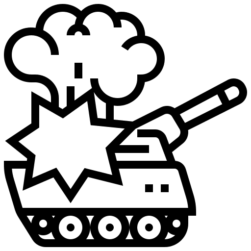 Explosion vehicle military battle icon