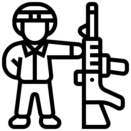 Soldier professions and jobs law protect icon