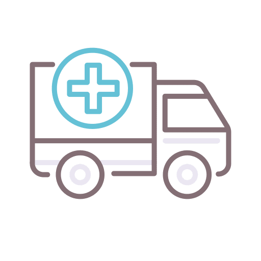 Delivery truck shipping and delivery medicine delivery truck icon