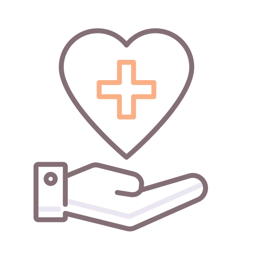 Healthcare donation charity heart icon