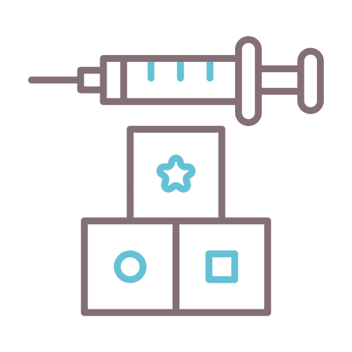 Vaccine healthcare and medical syringes children icon
