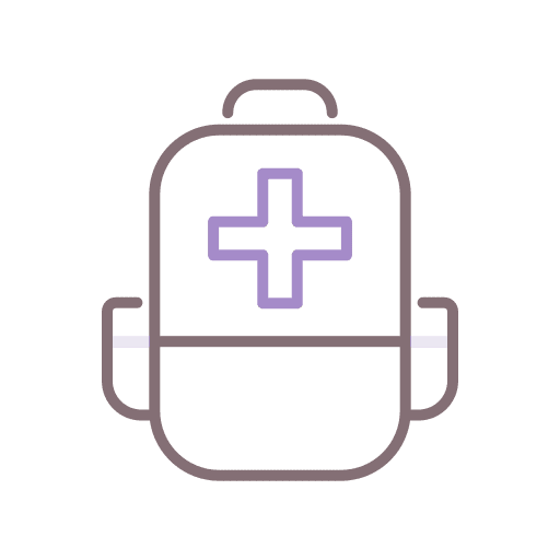 School supplies education backpack healthcare and medical icon