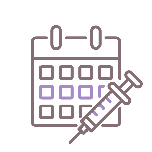 Vaccination time and date vaccine healthcare and medical icon