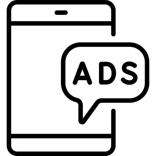 Ad pop up announcement marketing smartphone icon