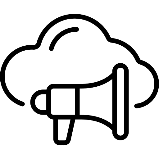 Cloud announcement data interface icon