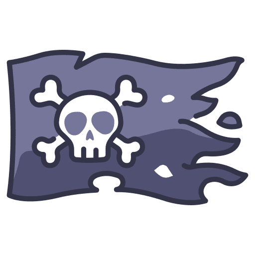 Pirate flag death danger cross icon