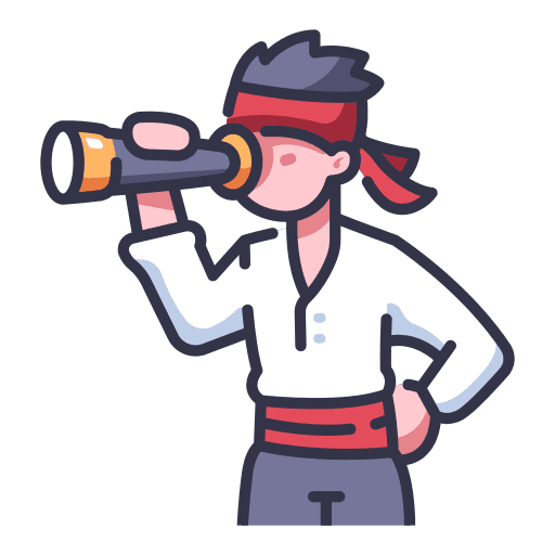 Pirate telescope nautical journey icon