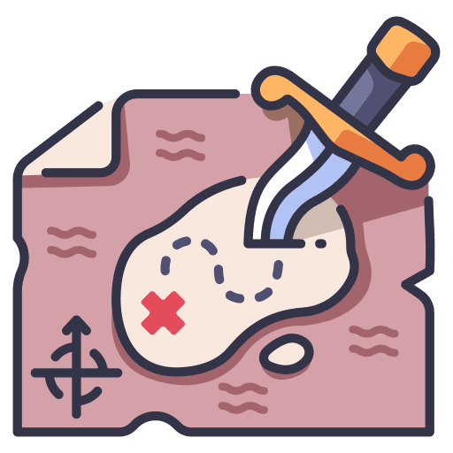 Treasure map vintage treasure map compass icon