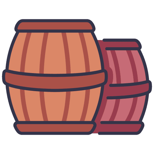 Barrel vintage wooden barrel icon