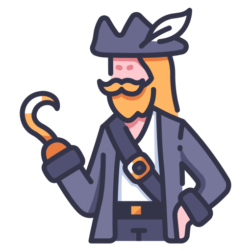 Pirate captain corsair hand icon