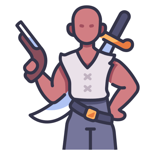 Pirate people pistol caribbean icon